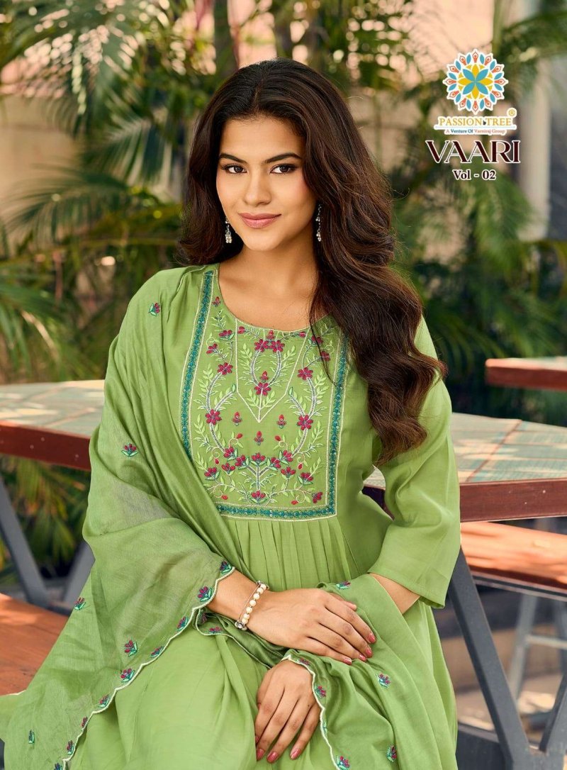 Vaari Vol 2 By Passion Tree Mal Chanderi Kurti With Bottom Dupatta 